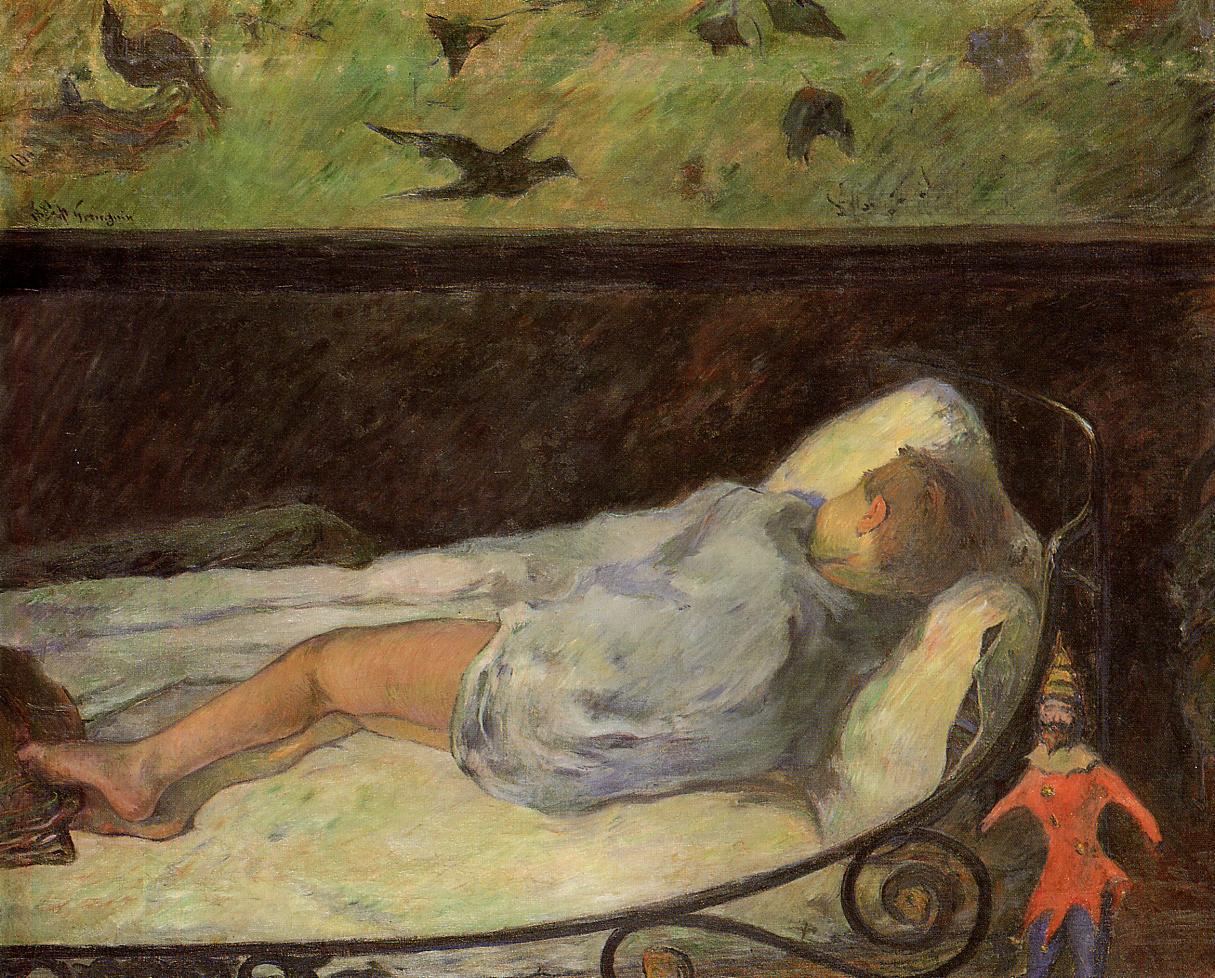 Young Girl Dreaming. Study of a Child Asleep 1881